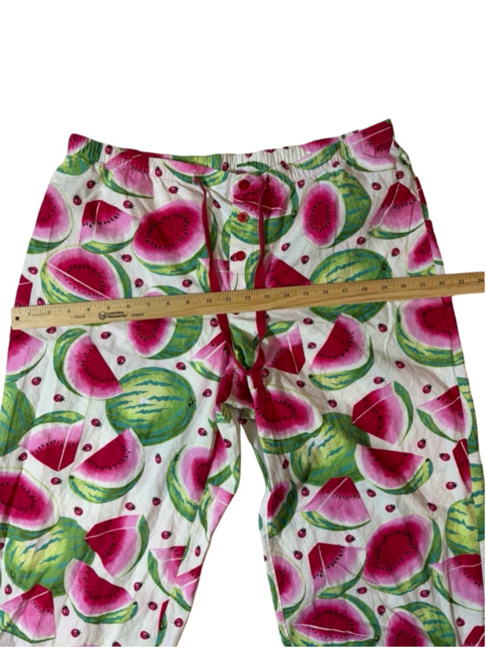 Nick & Nora White Watermelon Ladybug Print Pajama Lounge Pants Women’s L - Picture 3 of 7